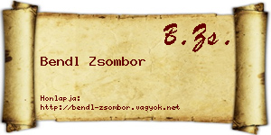 Bendl Zsombor névjegykártya